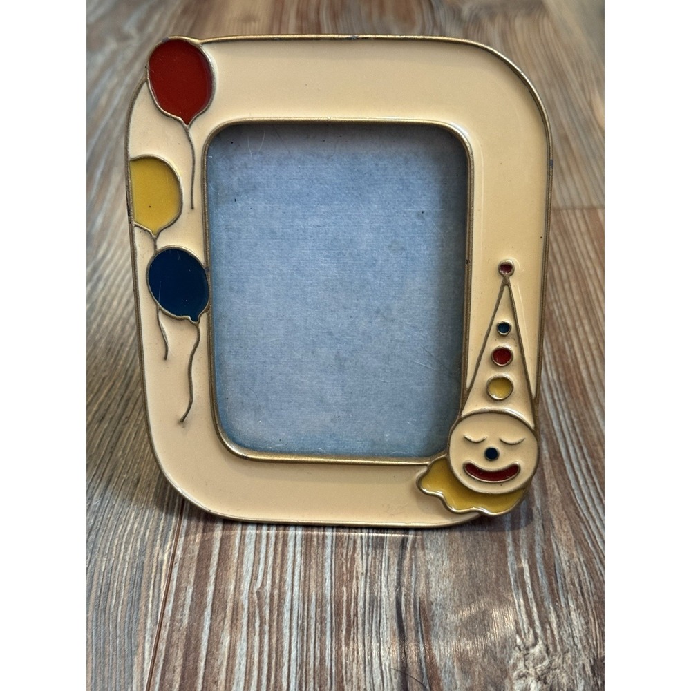 Vintage "The Bucklers Clown And Balloons" Heavy Metal And Enamel Frame 6x4"